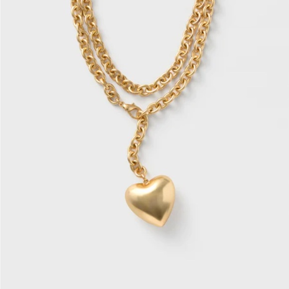 NWT Tuckernuck Gold Heart Pendant Necklace - Picture 4 of 4